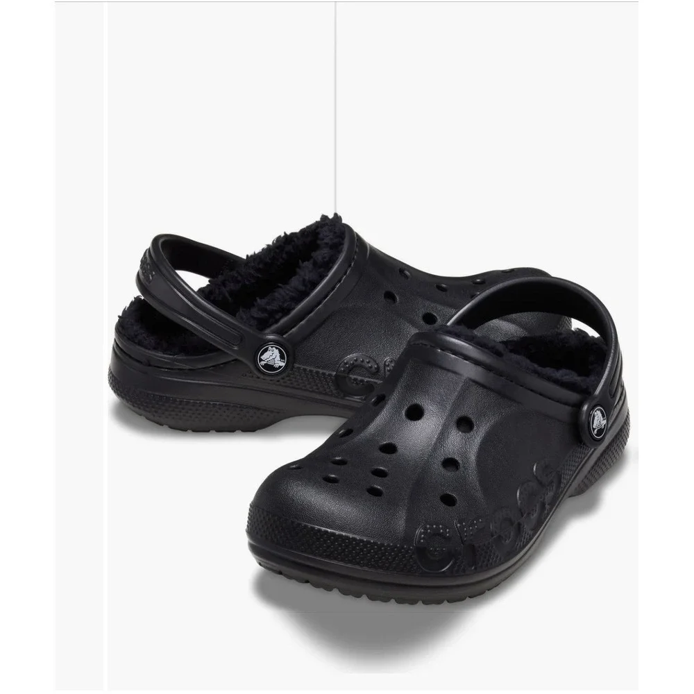 Crocs Unisex Baya Lined Clogs – Black – Women's 13 / Men's 11 NWT - Picture 1 of 6